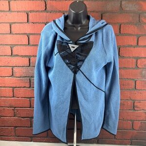 Jaskar Woman's Small Blue Hooded Lightweight Cardigan‎ – Casual Cozy